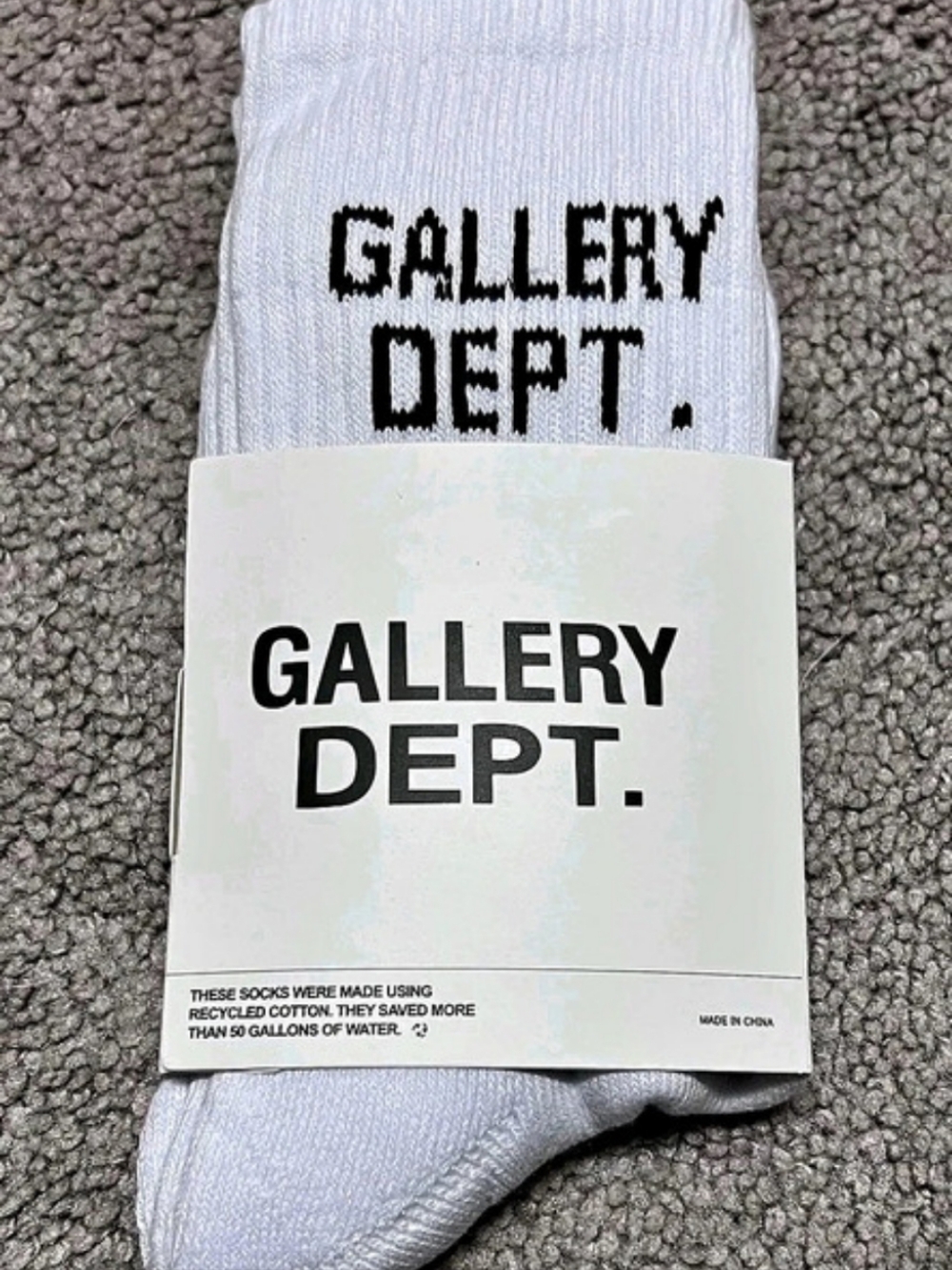 Gallery Dept. Logo Socks White Crew Socks Men's Large 8-12